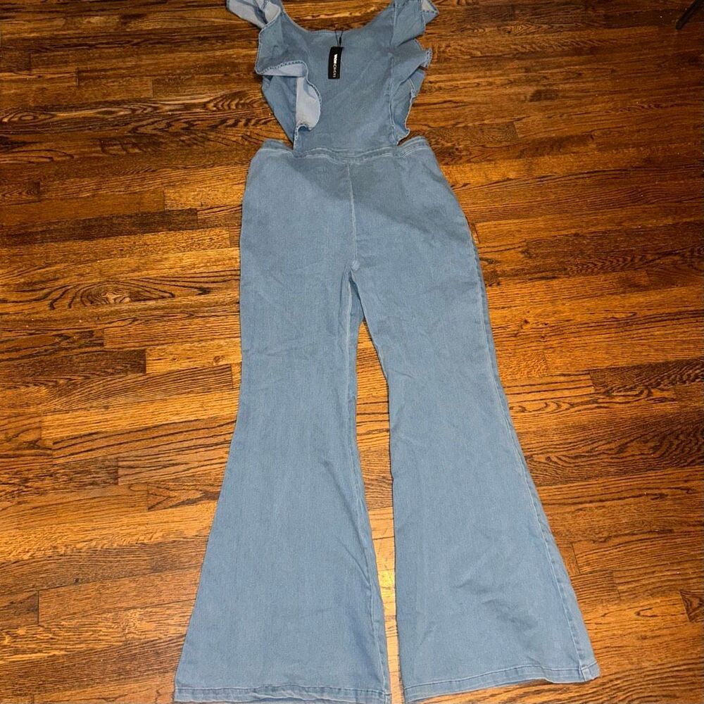 New Fashion Nova Janis Denim Jumpsuit - Picture 2 of 6